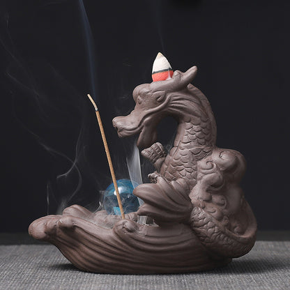 Back Flow Incense Burner Creative Home Decoration Purple Sand Crafts