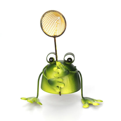 4 sets of cute frog iron ornaments and metal crafts