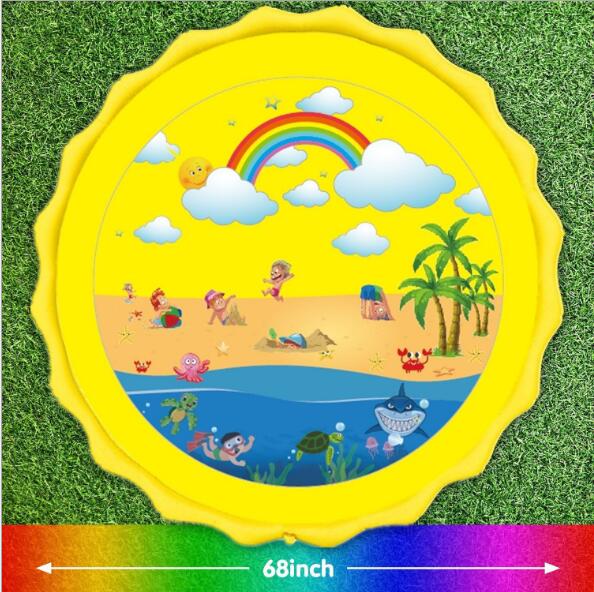 170 CM Summer Children's Baby Play Water Mat Games Beach Pad Lawn Inflatable Spray Water Cushion Toys Outdoor Tub Swiming Pool - SkyeDragon Gifts