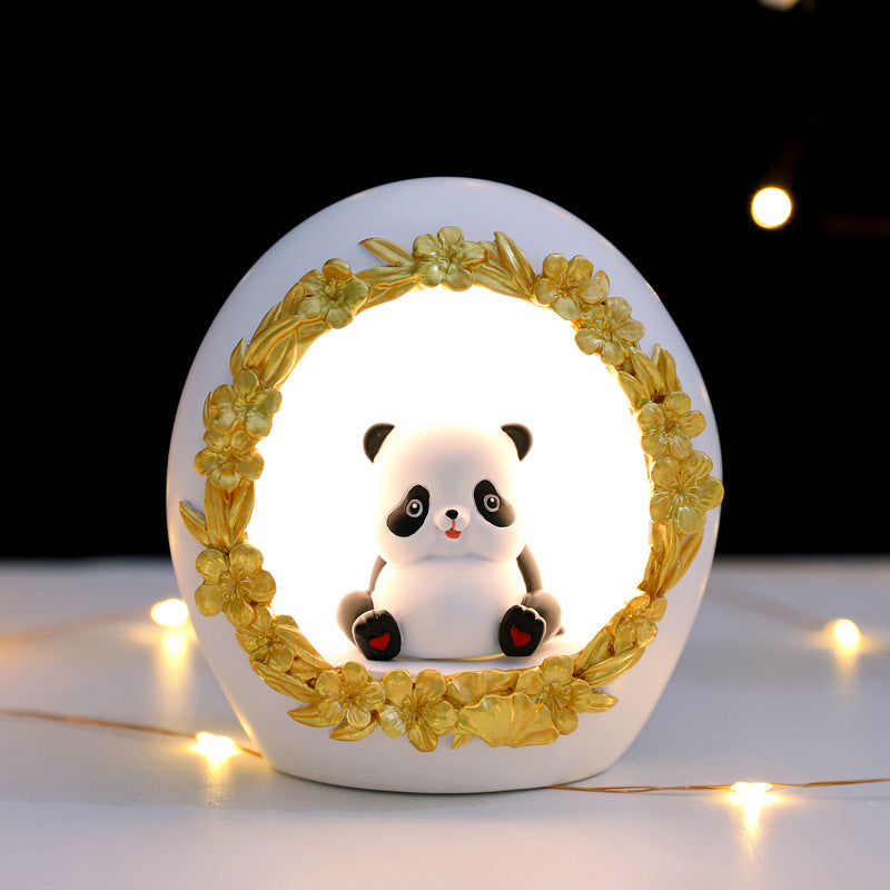 Creative Gifts New Fat Panda Star Light Night Light Resin Crafts Student Gift Ornament