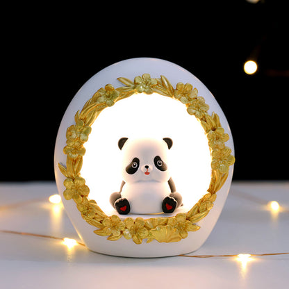 Creative Gifts New Fat Panda Star Light Night Light Resin Crafts Student Gift Ornament