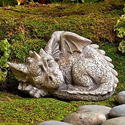 Solar powered dragon sculpture resin animal ornaments - SkyeDragon Gifts