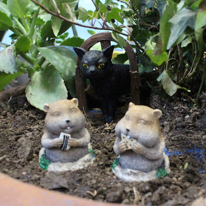 Resin Crafts Cat and Gopher Decoration Outdoor Courtyard Landscape Garden Decoration