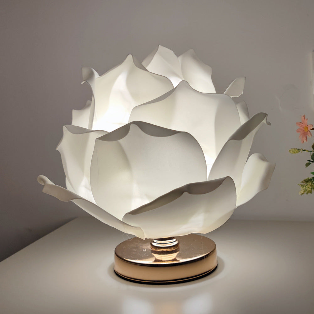 Creative Large Rose Flower Lamp Lotus Lamp for Girl's Bedroom, Romantic Atmosphere Wedding Decoration Bedside Table Lamp - SkyeDragon Gifts