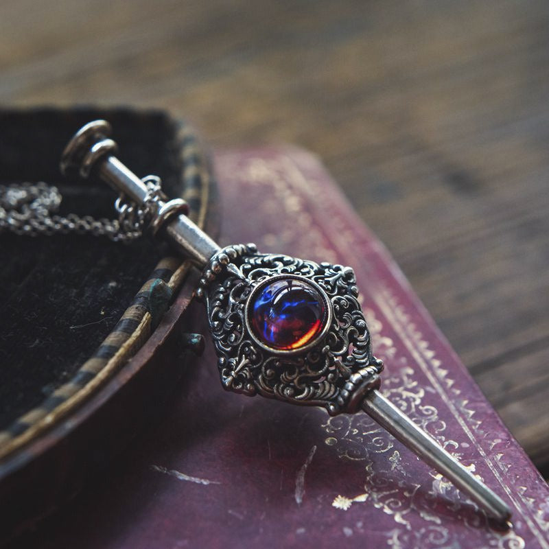 Harry Where The Magical Animals Drip Blood Alliance 925 Sterling Silver Handmade Dragon Breath Stone Necklace Sweater Chain - SkyeDragon Gifts