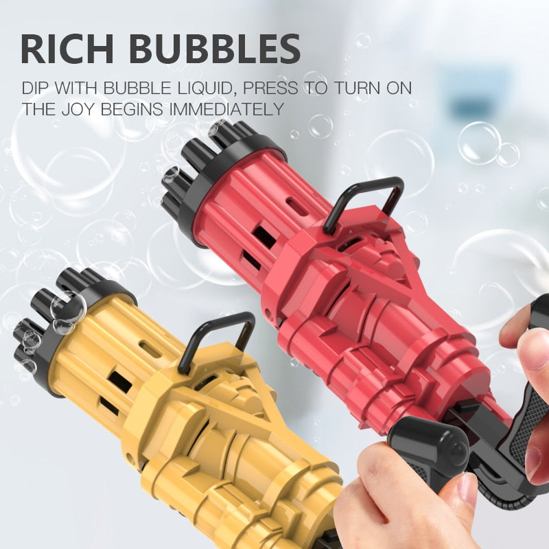 New Magic dolphin Gatling Bubble Gun Automatic Bubble Machine Gun Soap Bubble Blower Outdoor Kids Child Toy for Kids - SkyeDragon Gifts