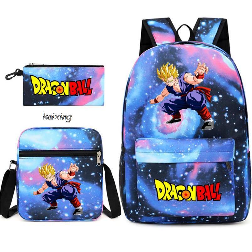 Youth Dragon Ball Backpack Student Shoulder Bag Travel Bag 3-Piece Set - SkyeDragon Gifts
