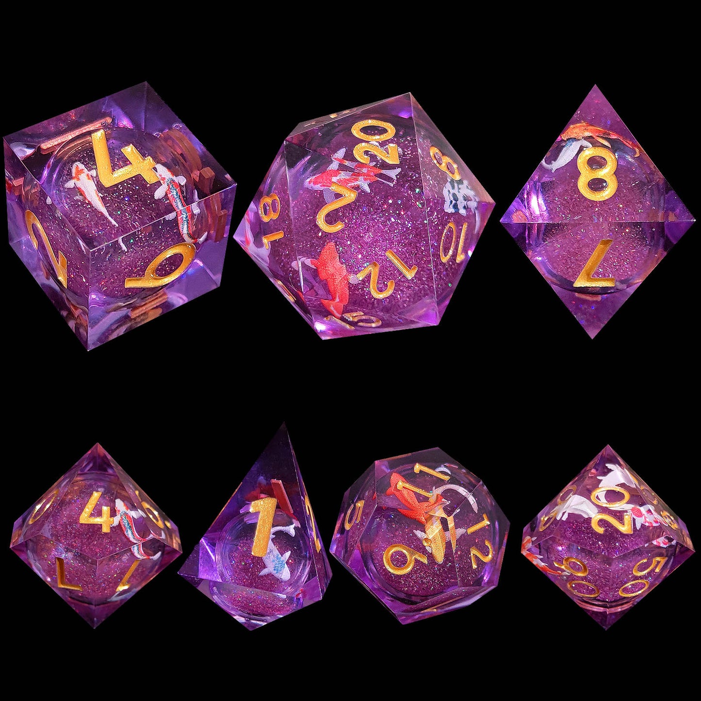 Resin Sand Flow Dice Liquid Core DND DungeonsDragons TRPG Board Game Dice Set Roleplaying Cthulhu - SkyeDragon Gifts