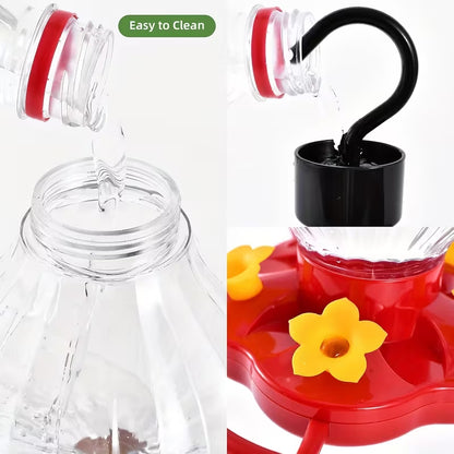8 Oz Glass Hummingbird Feeder with Ant Moat and Bee Guards for Gardens