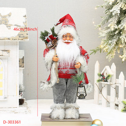 18 Inch Standing Santa Claus Doll With Snow Boots And Backpack Christmas Decor