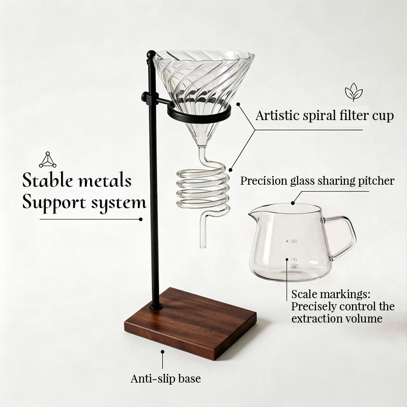 Spiral Cooling Pour Over Coffee Dripper Stand And Filter Holder