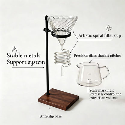 Spiral Cooling Pour Over Coffee Dripper Stand And Filter Holder