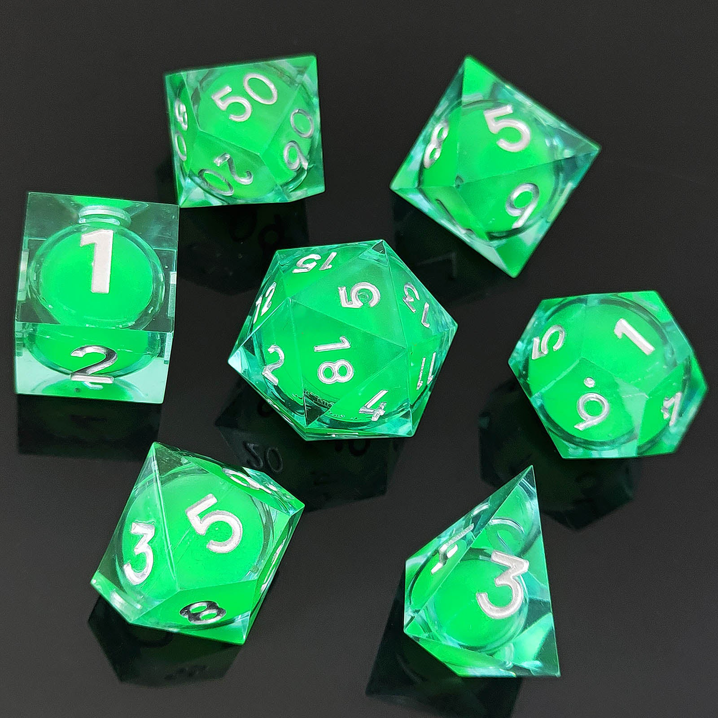 Resin Sand Flow Dice Liquid Core DND DungeonsDragons TRPG Board Game Dice Set Roleplaying Cthulhu - SkyeDragon Gifts