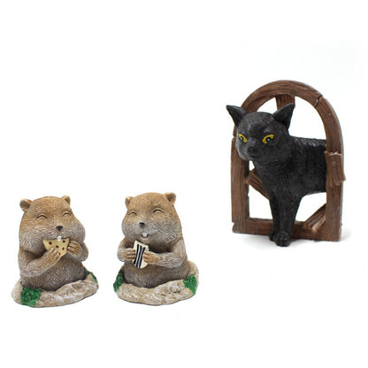 Resin Crafts Cat and Gopher Decoration Outdoor Courtyard Landscape Garden Decoration