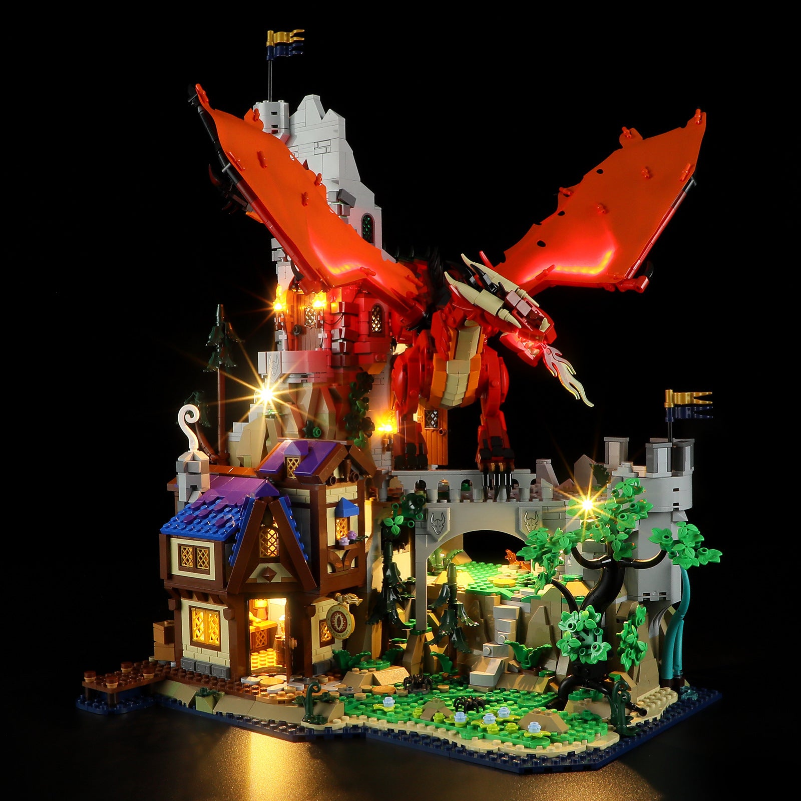 21348 Dragon and Dungeon Red Dragon Legend LED Lighting Building Blocks Toys Decorative Lights Gift - SkyeDragon Gifts