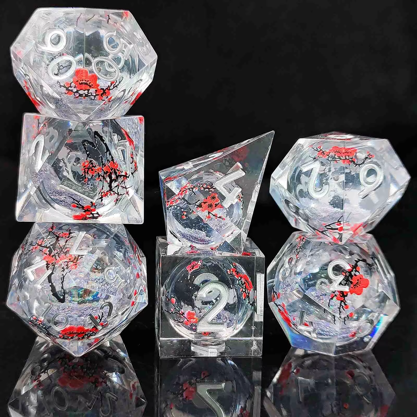 Resin Sand Flow Dice Liquid Core DND DungeonsDragons TRPG Board Game Dice Set Roleplaying Cthulhu - SkyeDragon Gifts