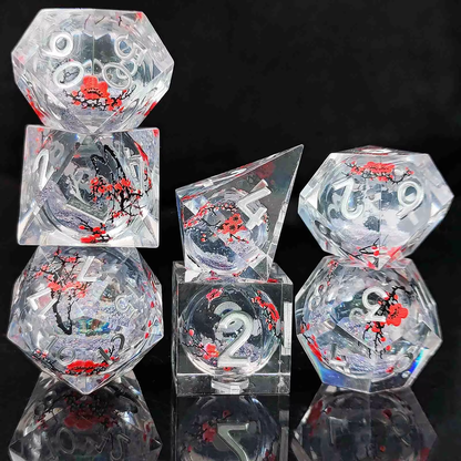 Resin Sand Flow Dice Liquid Core DND DungeonsDragons TRPG Board Game Dice Set Roleplaying Cthulhu - SkyeDragon Gifts