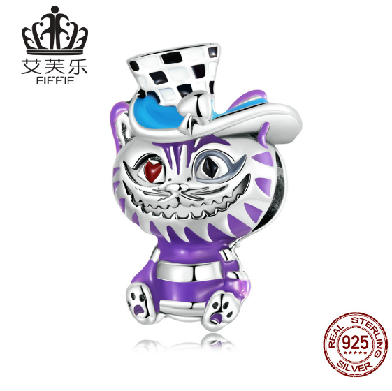 Avelle S925 Sterling Silver Magic Cat Beaded Bracelet Charm Gift