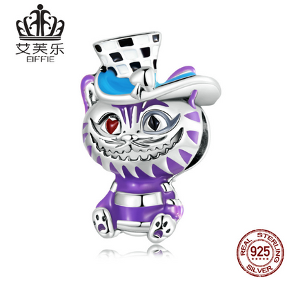 Avelle S925 Sterling Silver Magic Cat Beaded Bracelet Charm Gift