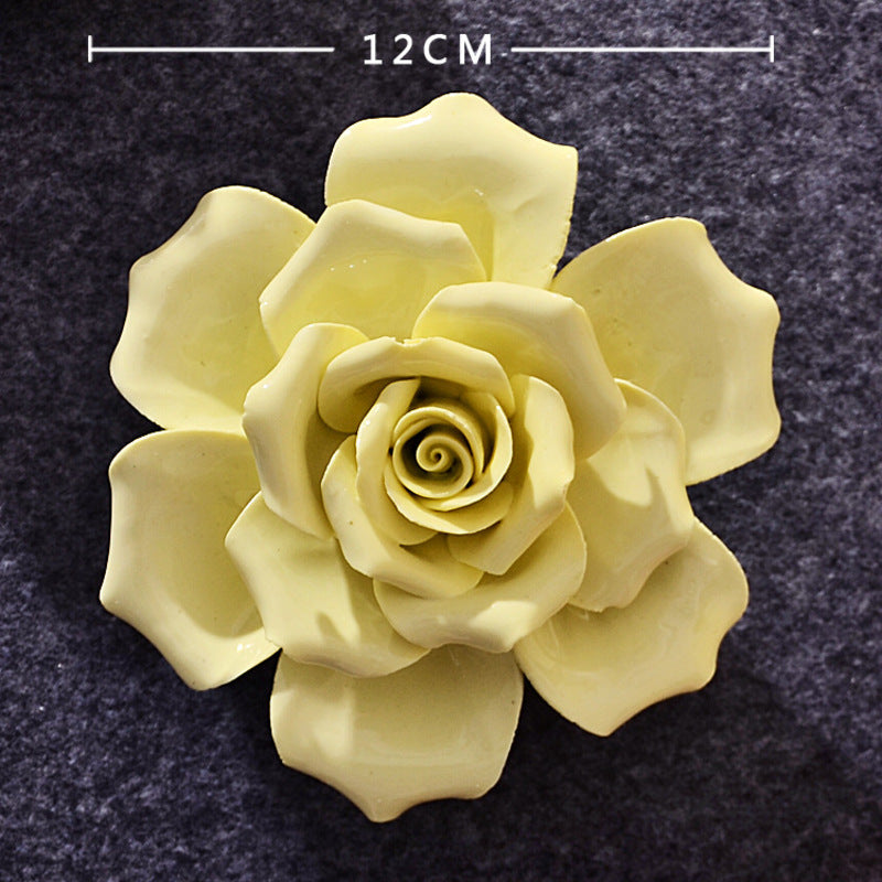 Ceramic 3D Wall Flowers - Hand-Painted Peony, Rose & Camellia Wall Decor for Wedding & Gift - SkyeDragon Gifts