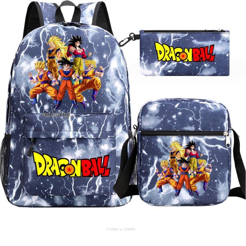 Youth Dragon Ball Backpack Student Shoulder Bag Travel Bag 3-Piece Set - SkyeDragon Gifts
