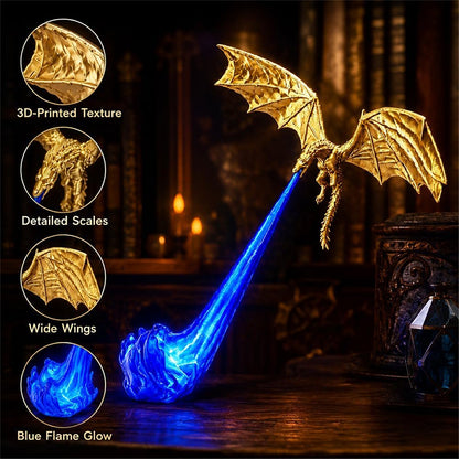 3D Flying Dragon LED Bookend Light Fantasy Bookshelf Decor Gift