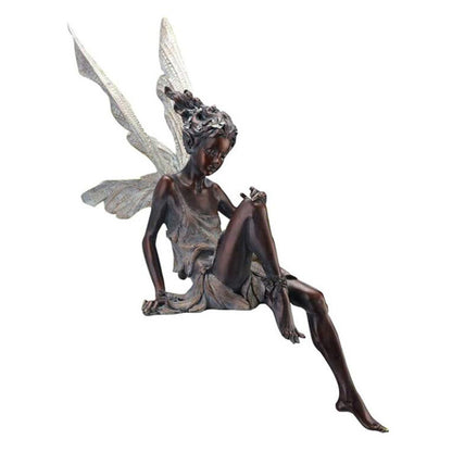 Fairy Statue Resin Crafts Flower Fairy Curved Sitting Garden Outdoor Garden Decoration Decorative Statue