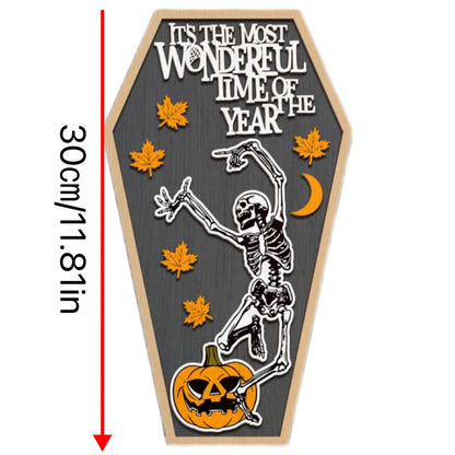 Halloween Skull Haunted House Cute Handmade Decoration Desktop Ghost Wooden Halloween Party Decor
