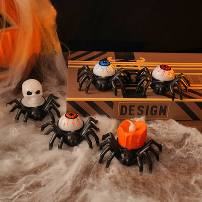 Halloween Spider LED Electronic Candle Light, Fake Spider Night Light, Party Horror Atmosphere Prop Lamp - SkyeDragon Gifts