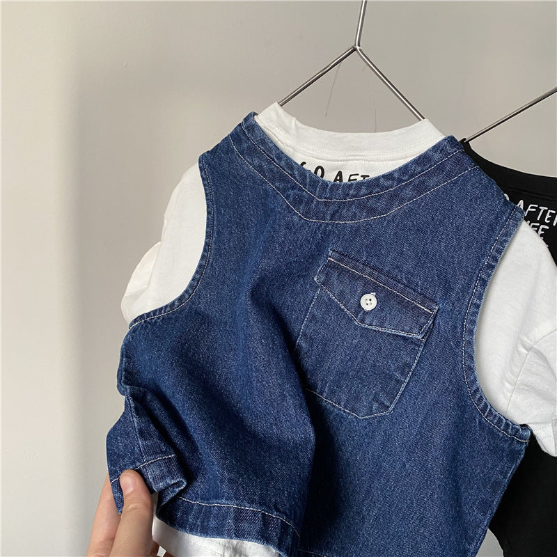 Sleeveless soft denim vest - SkyeDragon Gifts