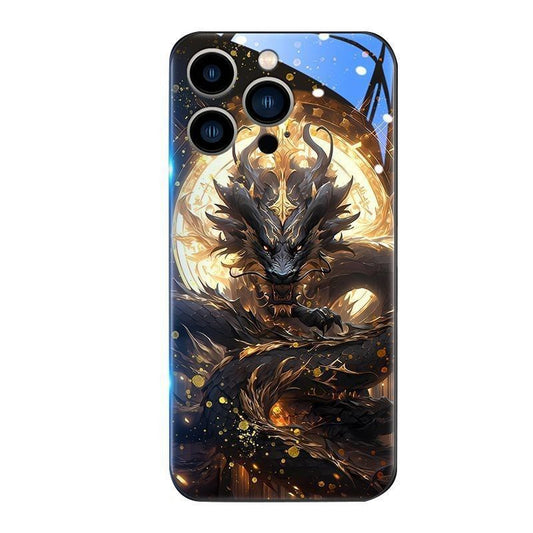 Applicable to China-Chic Zhaocai Dragon applicable to Apple glass phone case - SkyeDragon Gifts