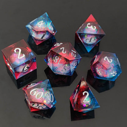 Resin Sand Flow Dice Liquid Core DND DungeonsDragons TRPG Board Game Dice Set Roleplaying Cthulhu - SkyeDragon Gifts