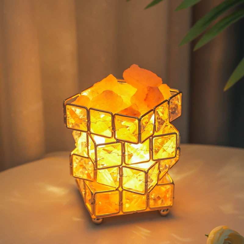 USB Crystal Table Lamp Three Color Dimming Magic Cube Stone Romantic Atmosphere Lights Bedroom Bedside Night Light For Home Room - SkyeDragon Gifts