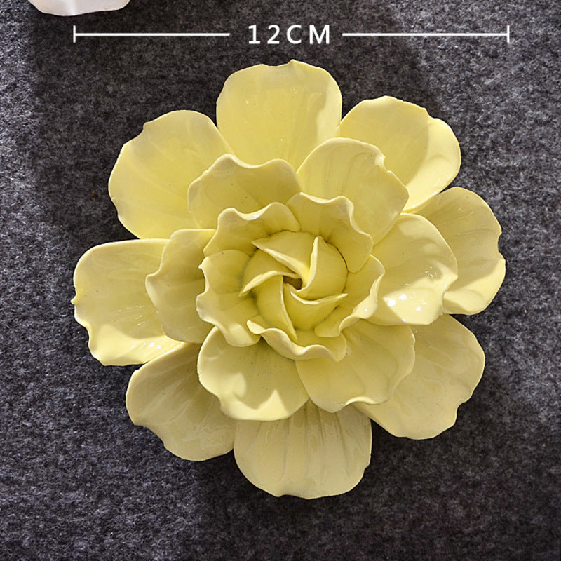 Ceramic 3D Wall Flowers - Hand-Painted Peony, Rose & Camellia Wall Decor for Wedding & Gift - SkyeDragon Gifts