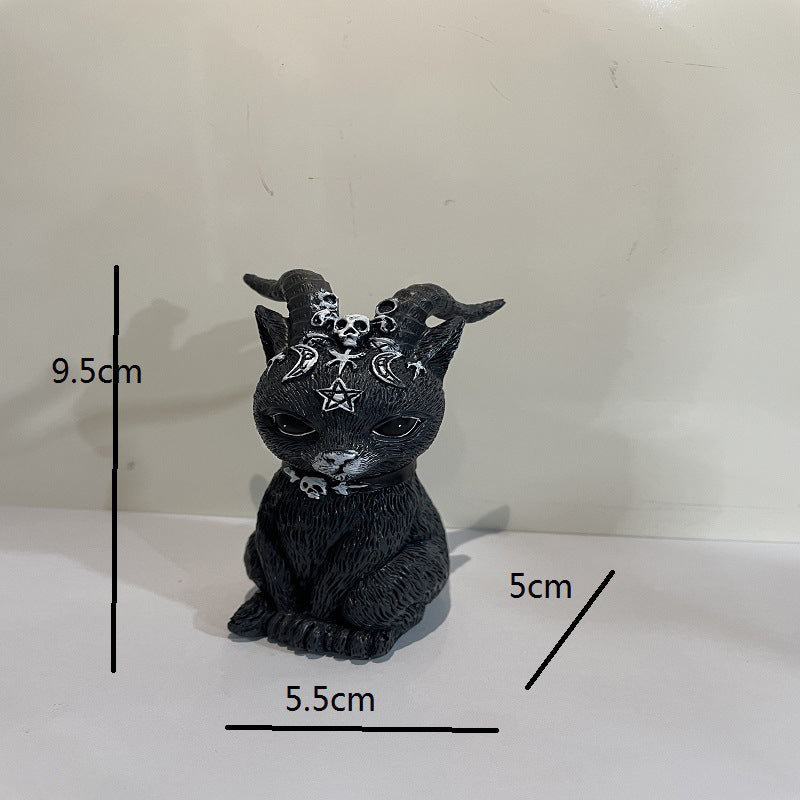 Halloween Magic Cat Resin Craft Ornament Animal Sculpture - SkyeDragon Gifts