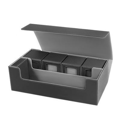 PU Leather Trading Cards Storage Box, holds 600+ cards, for Magic Game Cards, with magnetic closure and for commander decks - SkyeDragon Gifts