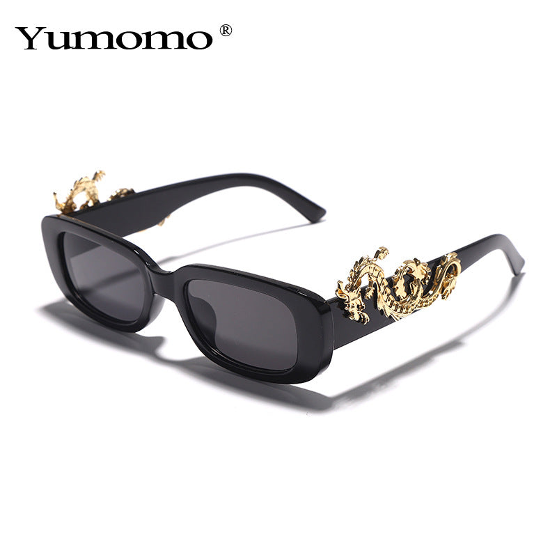 Fashion Small Frame Oval Handmade Diamond Pair Of Dragon Sunglasses Retro Personality Trend Punk Style Glasses And Sunglasses - SkyeDragon Gifts