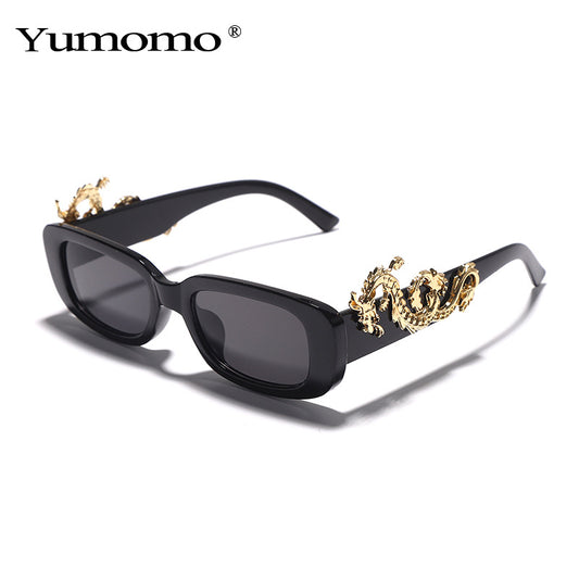 Fashion Small Frame Oval Handmade Diamond Pair Of Dragon Sunglasses Retro Personality Trend Punk Style Glasses And Sunglasses - SkyeDragon Gifts