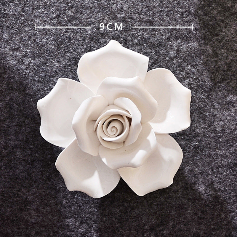 Ceramic 3D Wall Flowers - Hand-Painted Peony, Rose & Camellia Wall Decor for Wedding & Gift - SkyeDragon Gifts