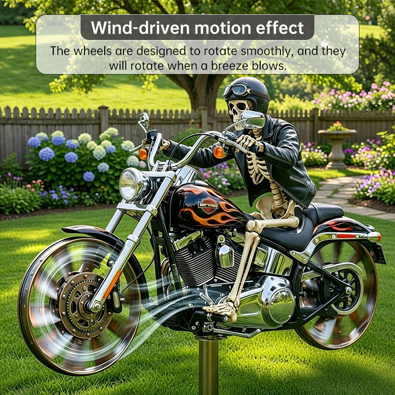 Motorcycle Wind Spinner Metal Decorative Pinwheel Windmill for Yard for Outdoor Patio Lawn Garden Landscape Backyard Art Decor - SkyeDragon Gifts