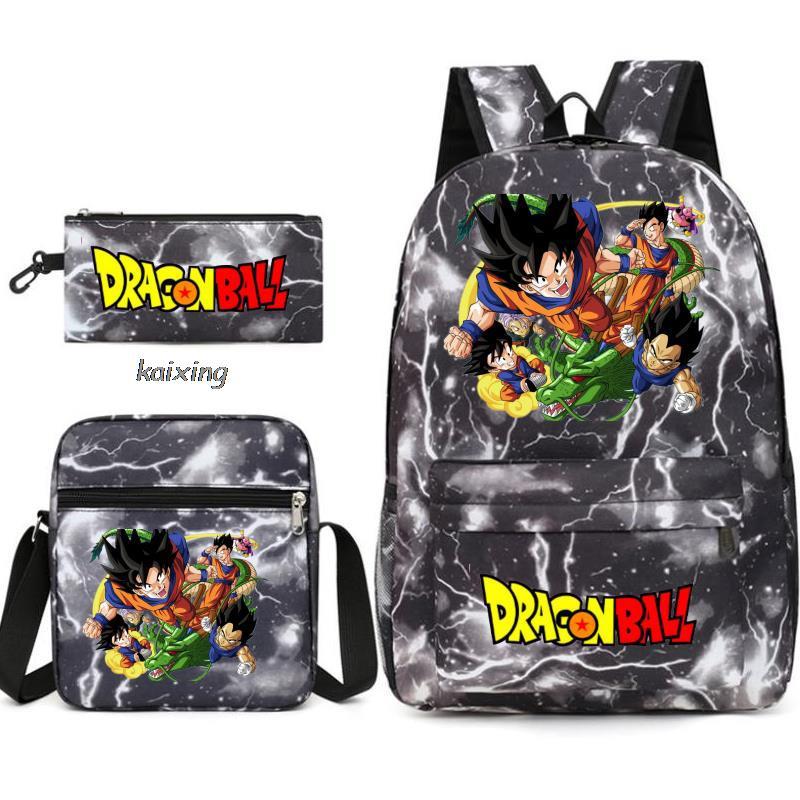 Youth Dragon Ball Backpack Student Shoulder Bag Travel Bag 3-Piece Set - SkyeDragon Gifts