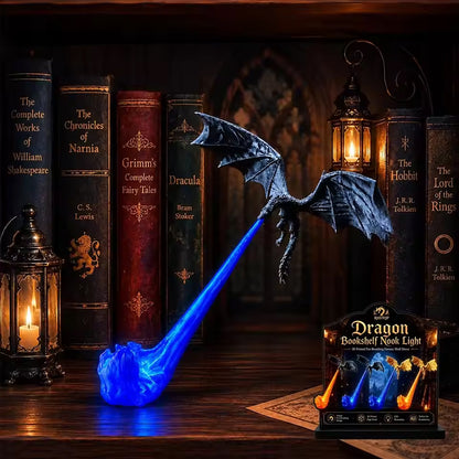 3D Flying Dragon LED Bookend Light Fantasy Bookshelf Decor Gift