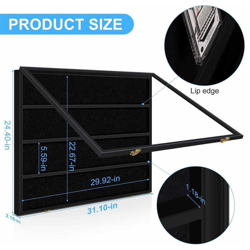 Large Sports Card Display Cases. Wooden, UV - protected acrylic fronts. For football, basketball, hockey cards. - SkyeDragon Gifts