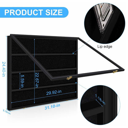 Large Sports Card Display Cases. Wooden, UV - protected acrylic fronts. For football, basketball, hockey cards. - SkyeDragon Gifts