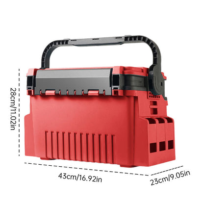 Portable 2-Layer Fishing Tackle Box, Adjustable Compartment Tackle Bag with Rod & Cup Holder - SkyeDragon Gifts