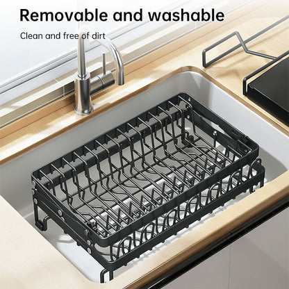 Foldable 2-Layer Kitchen Dish Rack, Large Capacity Countertop Drying Shelf for Bowls & Cutlery - SkyeDragon Gifts