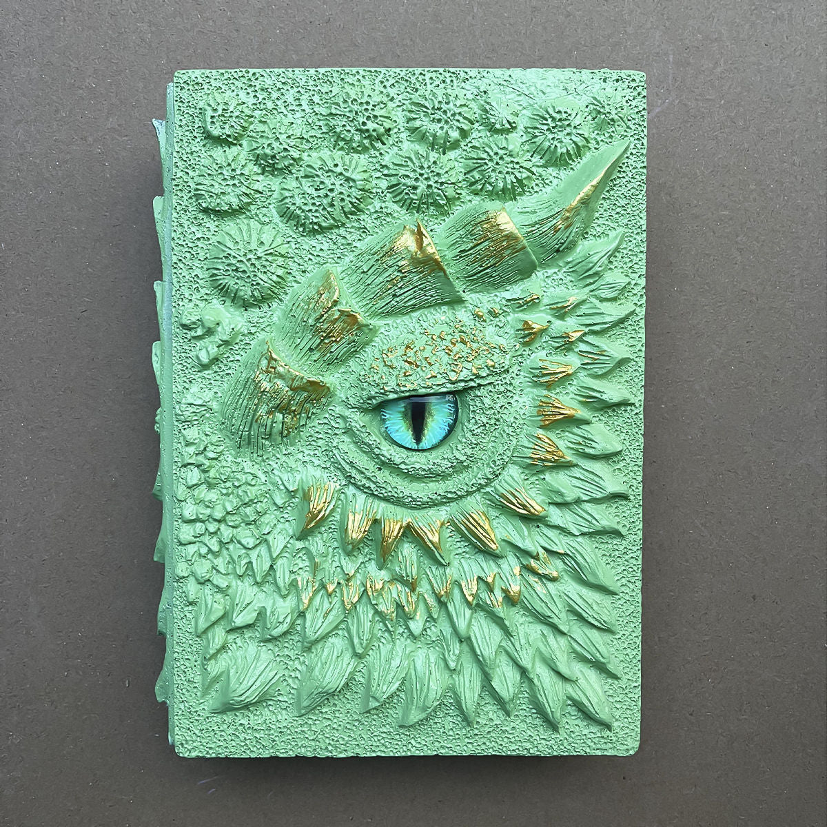 New Clear Cream-Colored Resin Animated Dragon Book with Demon's Eye for Independent Site - SkyeDragon Gifts