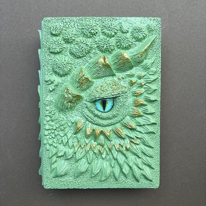 New Clear Cream-Colored Resin Animated Dragon Book with Demon's Eye for Independent Site - SkyeDragon Gifts