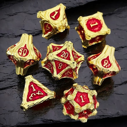 Solid Metal and Wood DND Dice TRPG Cthulhu Set Polyhedral Dungeons &amp; Dragons COC Tabletop Role-Playing Game - SkyeDragon Gifts