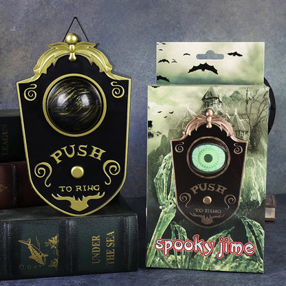 Halloween One-Eye Doorbell Decorative Item, Electric Sound and Light-Up Eyeball Doorbell, Bar and Escape Room Prank Prop